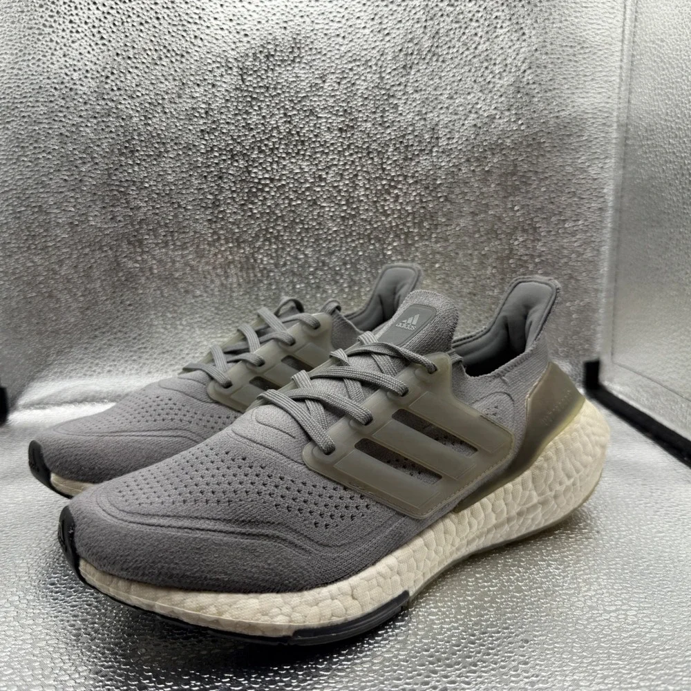 Size 7.5 Adidas Ultraboost 21 Running Shoes Mens Grey Good FY0381 Sneaker